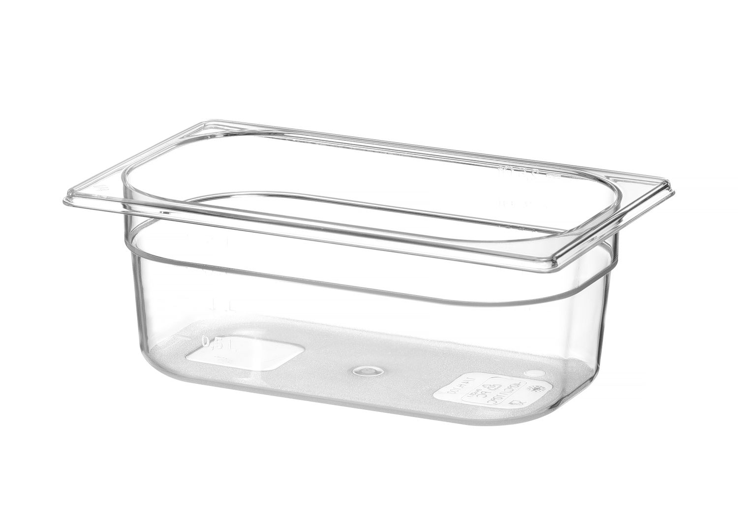 Kontejner GN 1/4 polykarbonát, HENDI, Profi Line, GN 1/4, 2,8L, Průhledná, 265x162x(H)100mm