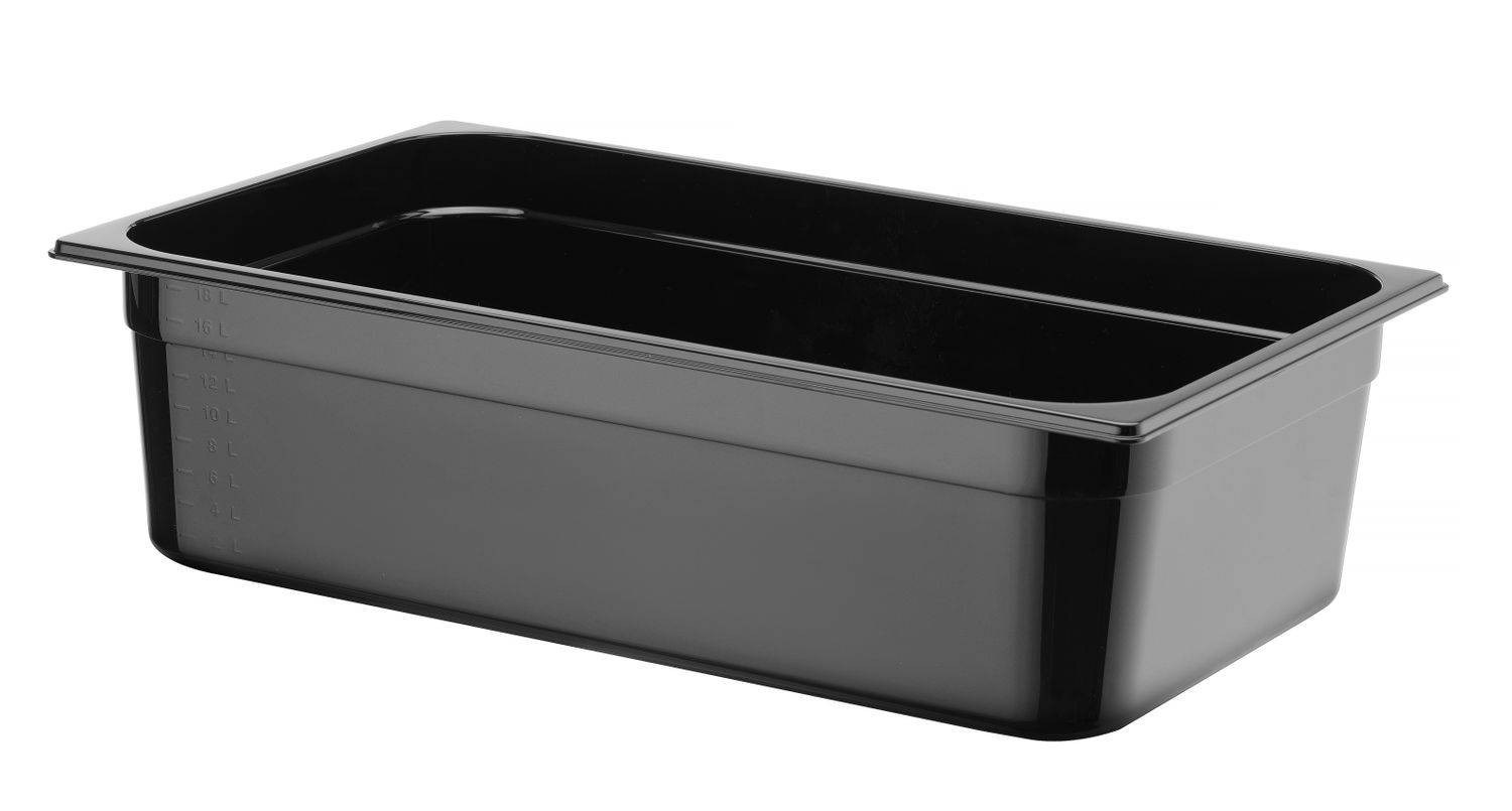 Kontejner GN 1/1 černý polykarbonát, HENDI, Profi Line, GN 1/1, 21L, Černá, 530x325x(H)150mm