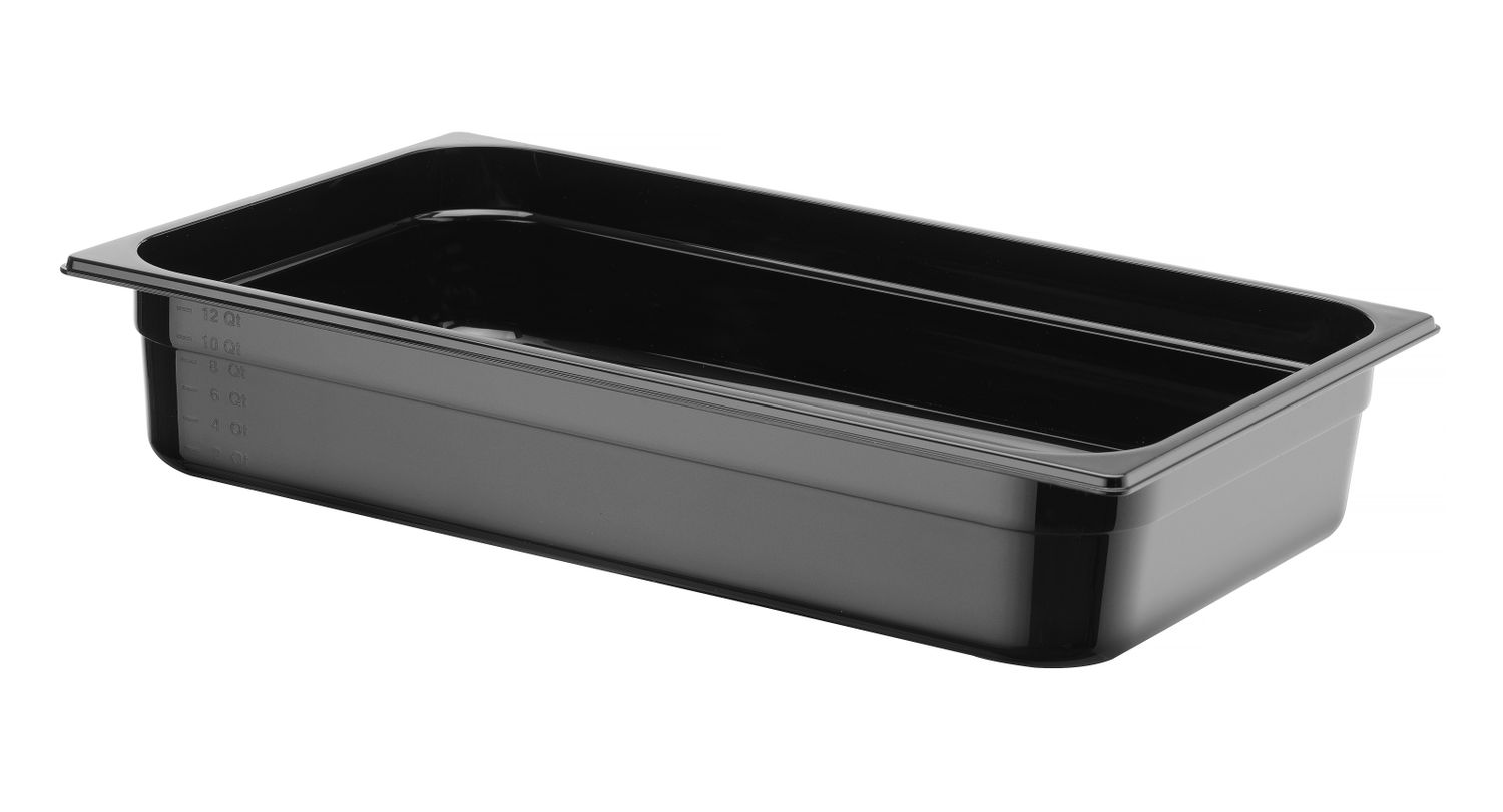 Kontejner GN 1/1 černý polykarbonát, HENDI, Profi Line, GN 1/1, 14L, Černá, 530x325x(H)100mm