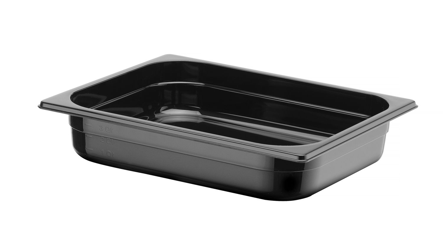 Kontejner GN 1/2 černý polykarbonát, HENDI, Profi Line, GN 1/2, 4L, Černá, 325x265x(H)65mm