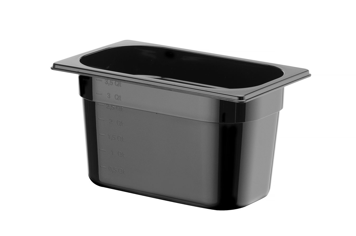 Kontejner GN 1/4 černý polykarbonát, HENDI, Profi Line, GN 1/4, 4L, Černá, 265x162x(H)150mm