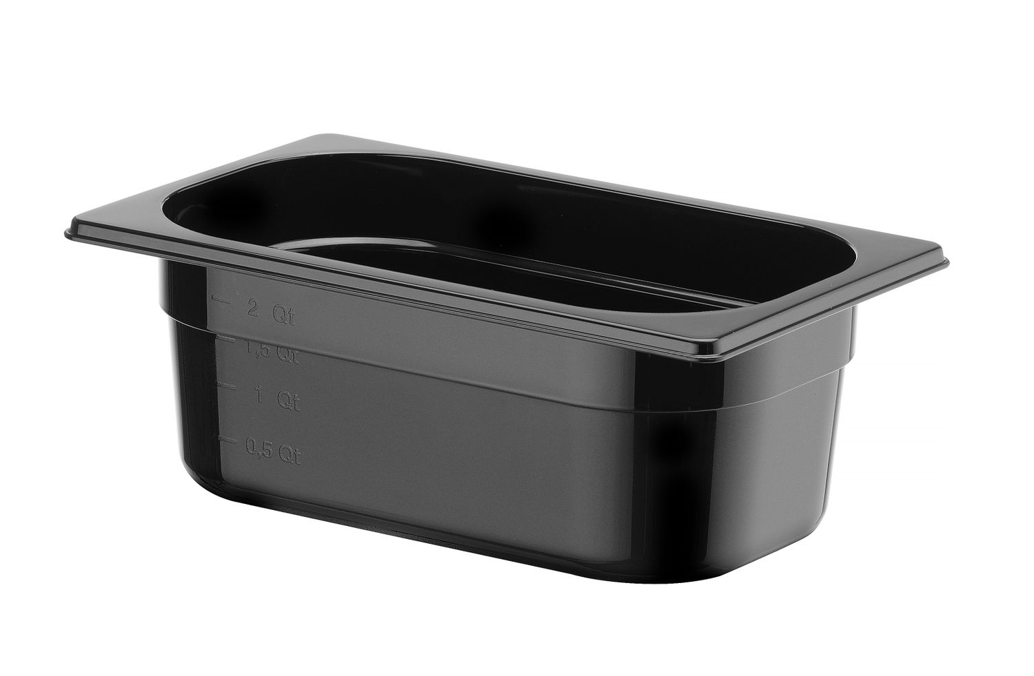 Kontejner GN 1/4 černý polykarbonát, HENDI, Profi Line, GN 1/4, 2,8L, Černá, 265x162x(H)100mm