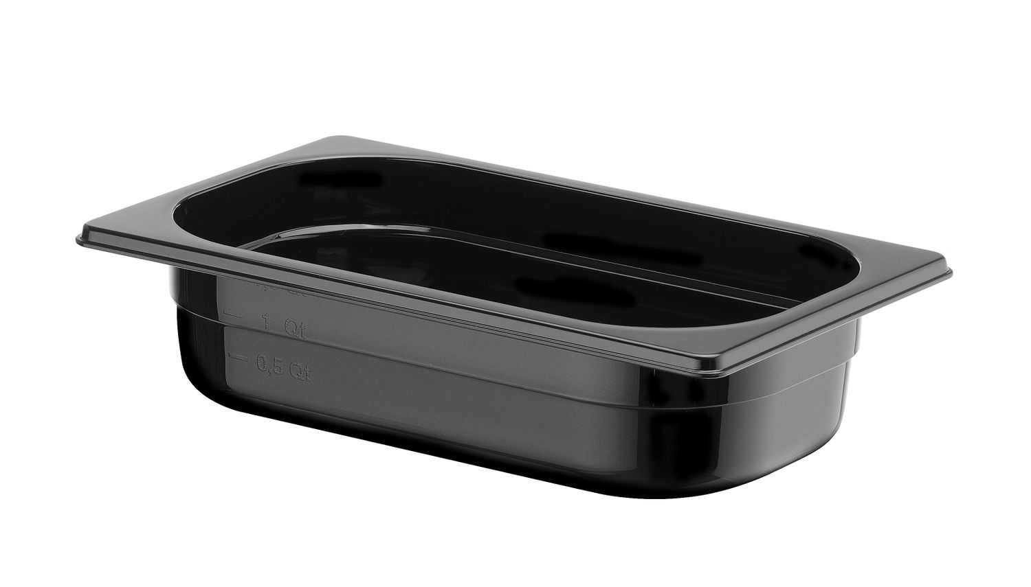 Kontejner GN 1/4 černý polykarbonát, HENDI, Profi Line, GN 1/4, 1,8L, Černá, 265x162x(H)65mm