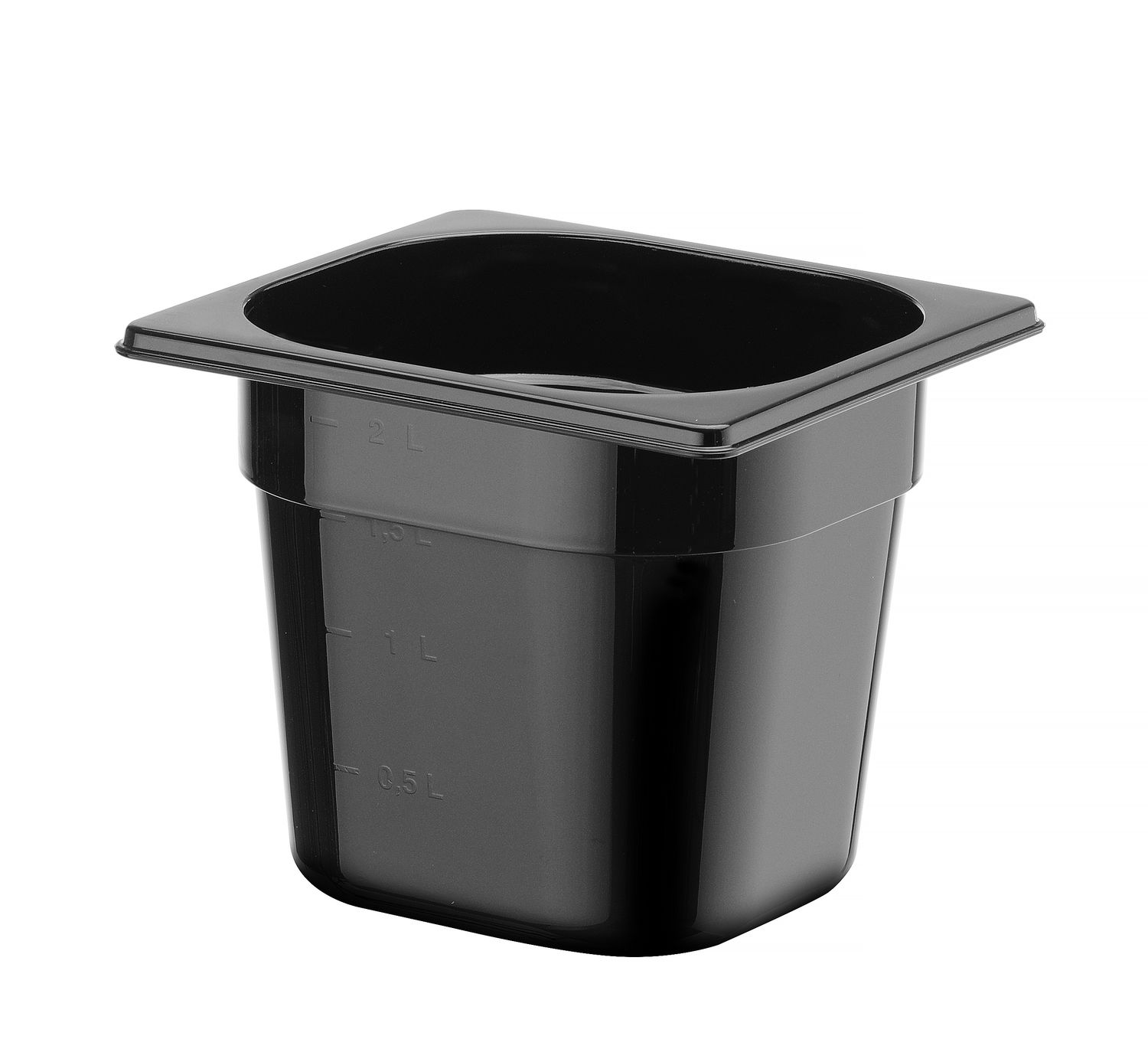 Kontejner GN 1/6 černý polykarbonát, HENDI, Profi Line, GN 1/6, 2,4L, Černá, 176x162x(H)150mm