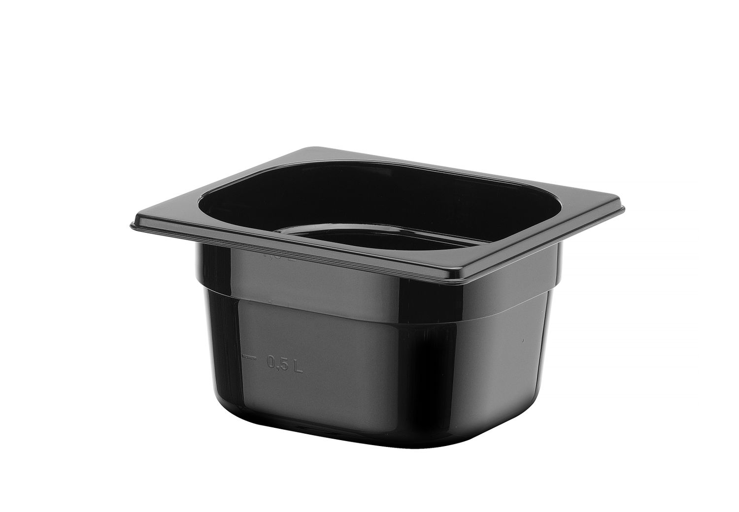 Kontejner GN 1/6 černý polykarbonát, HENDI, Profi Line, GN 1/6, 1,6L, Černá, 176x162x(H)100mm