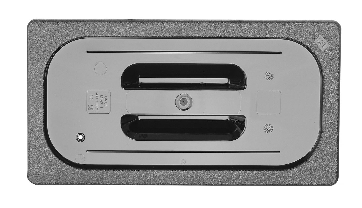 Víko z černého polykarbonátu pro nádoby GN, HENDI, GN 1/3, Černá, 325x176mm