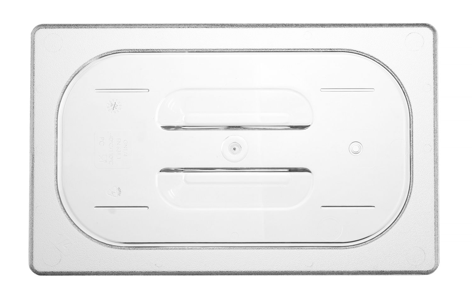 Víko pro polykarbonátové nádoby GN, HENDI, GN 1/4, Průhledná, 265x162mm