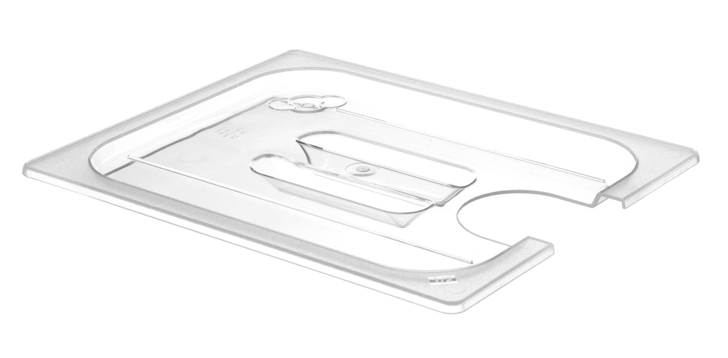 Víko pro polykarbonátové GN nádoby s výřezem pro sous-vide cirkulátor, HENDI, GN 1/2, Průhledná, 265x325mm