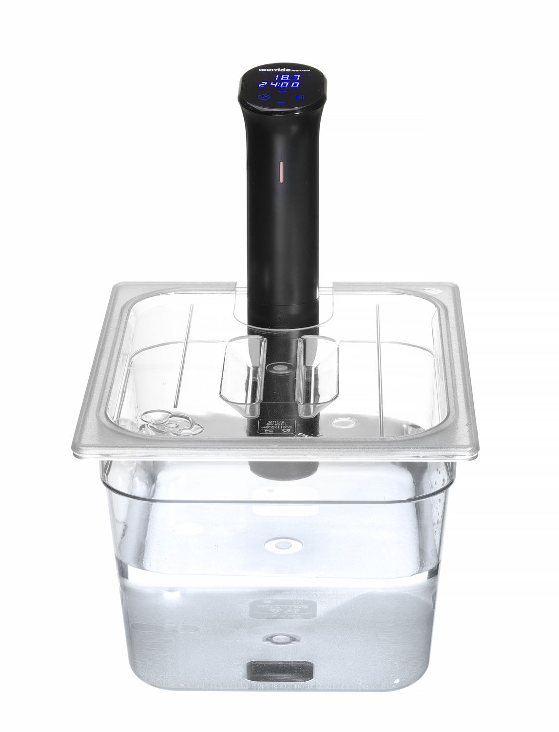 Víko pro polykarbonátové GN nádoby s výřezem pro sous-vide cirkulátor, HENDI, GN 1/2, Průhledná, 265x325mm