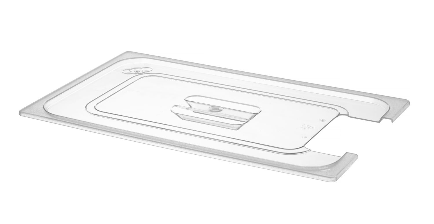Víko pro polykarbonátové nádoby GN s výřezem pro cirkulační čerpadlo sous vide, HENDI, GN 1/1, Průhledná, 530x325mm