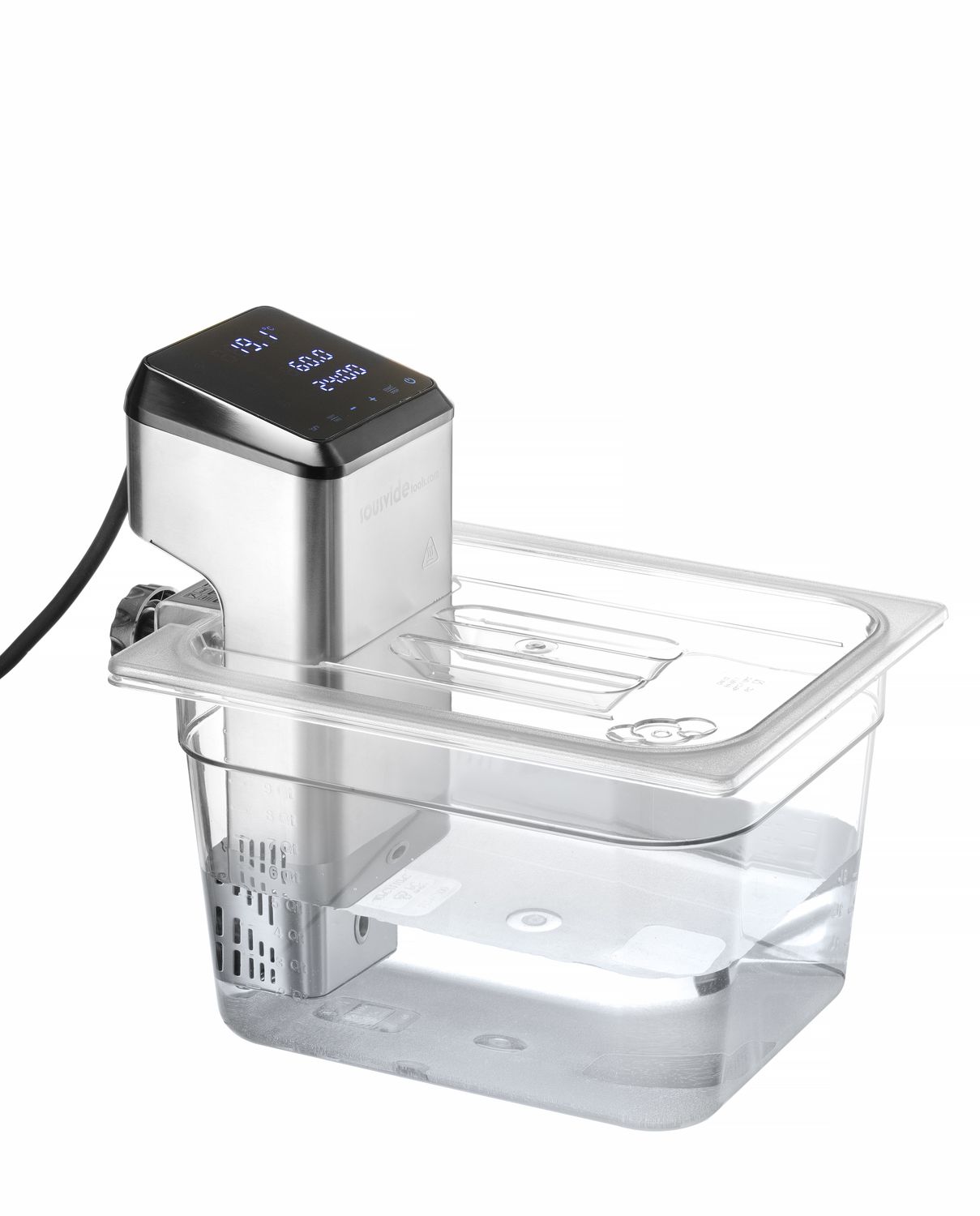 Víko pro polykarbonátové nádoby GN s výřezem pro cirkulační čerpadlo sous vide, HENDI, GN 1/2, Průhledná, 265x325mm