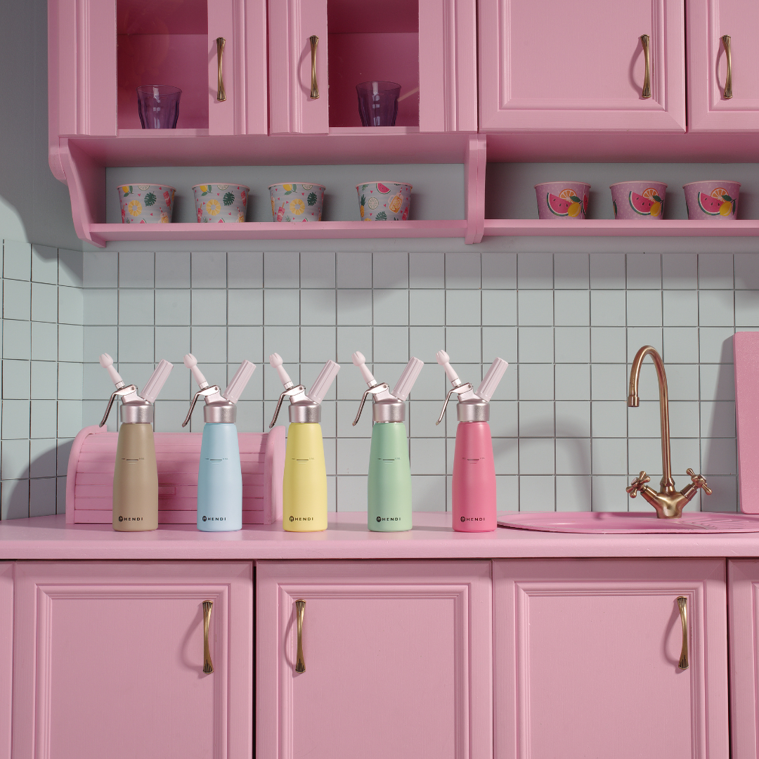 Láhev na šlehačku, HENDI, 0,5L, Pastelově modrá, ⌀80x(H)260mm