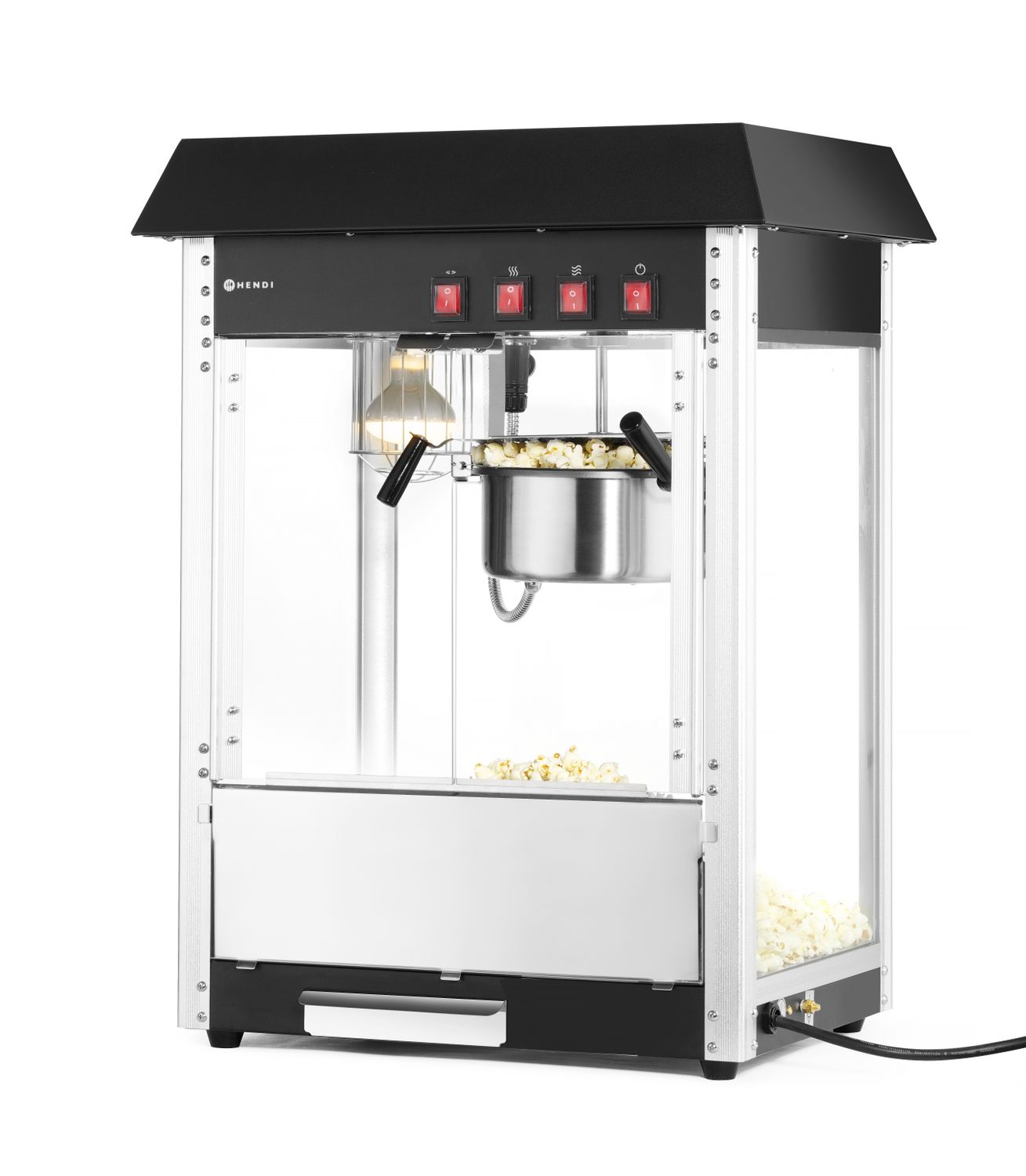 Stroj na výrobu popcornu, HENDI, Černá, 230V/1500W, 574x420x(H)778mm