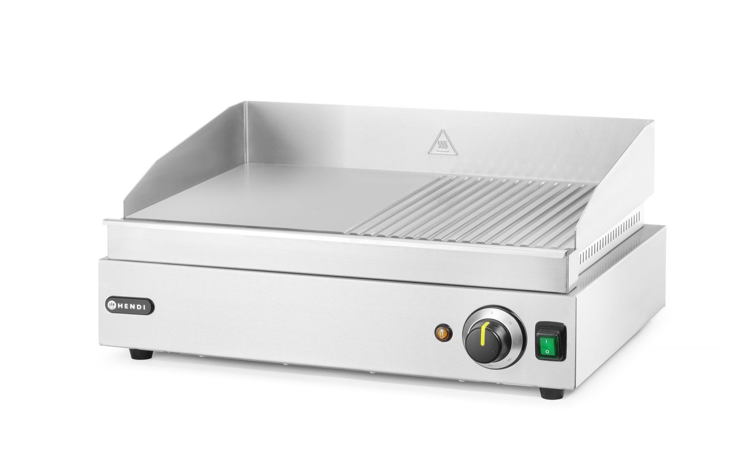 Mřížka s polovičním žebrováním, HENDI, Profi Line, 1/2 plochý, 1/2 žebrovaný, 230V/2400W, 550x435x(H)245mm