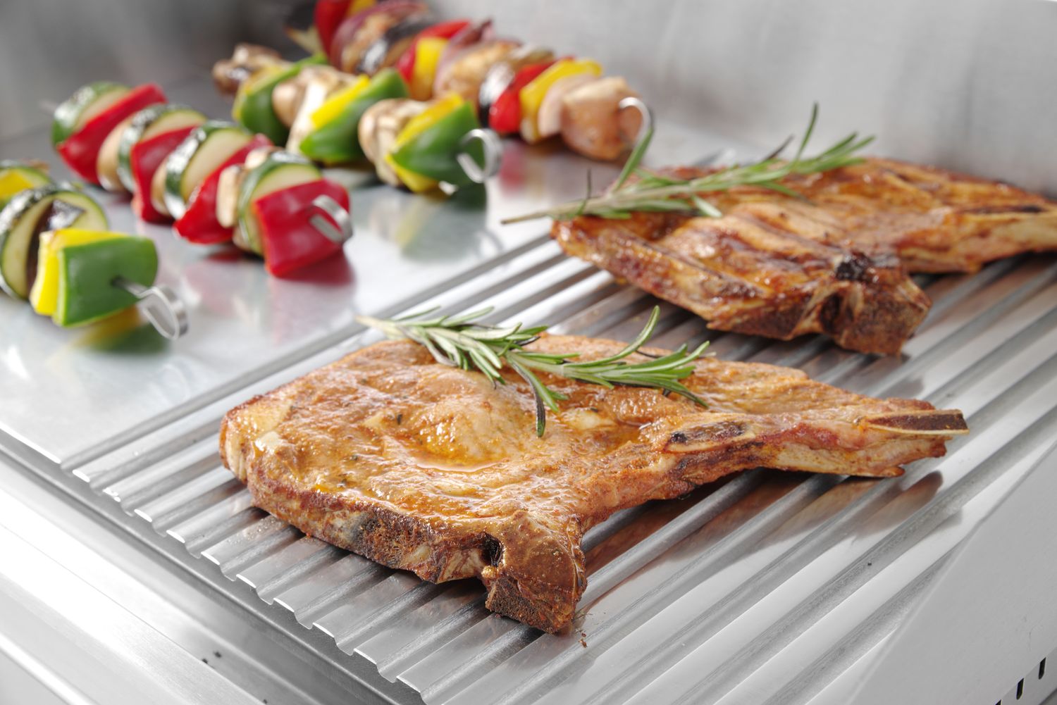 Mřížka s polovičním žebrováním, HENDI, Profi Line, 1/2 plochý, 1/2 žebrovaný, 230V/2400W, 550x435x(H)245mm
