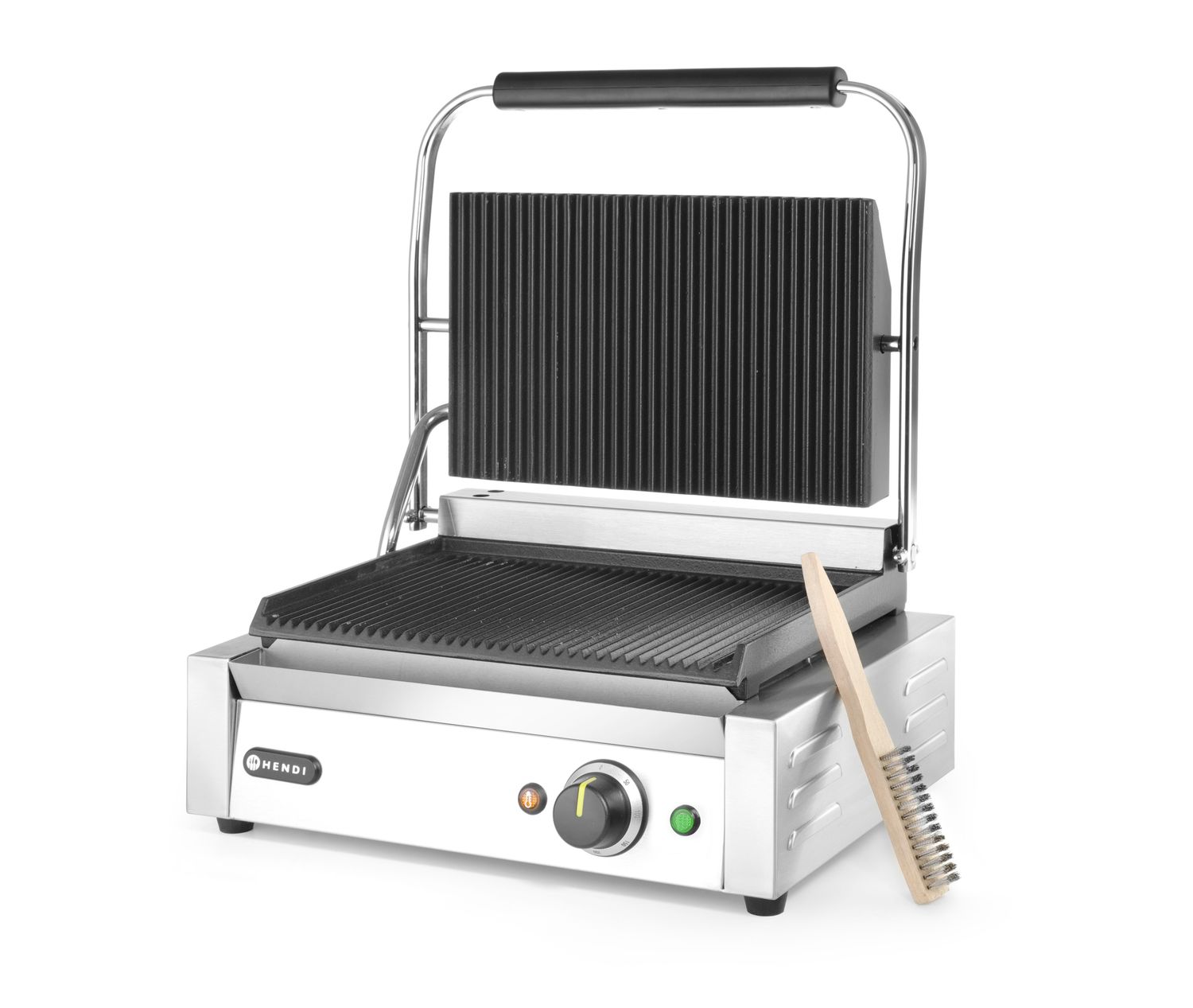 Kontaktní gril "Panini", HENDI, horní i spodní část vroubkovaná, 230V/2200W, 432x396x(H)214mm