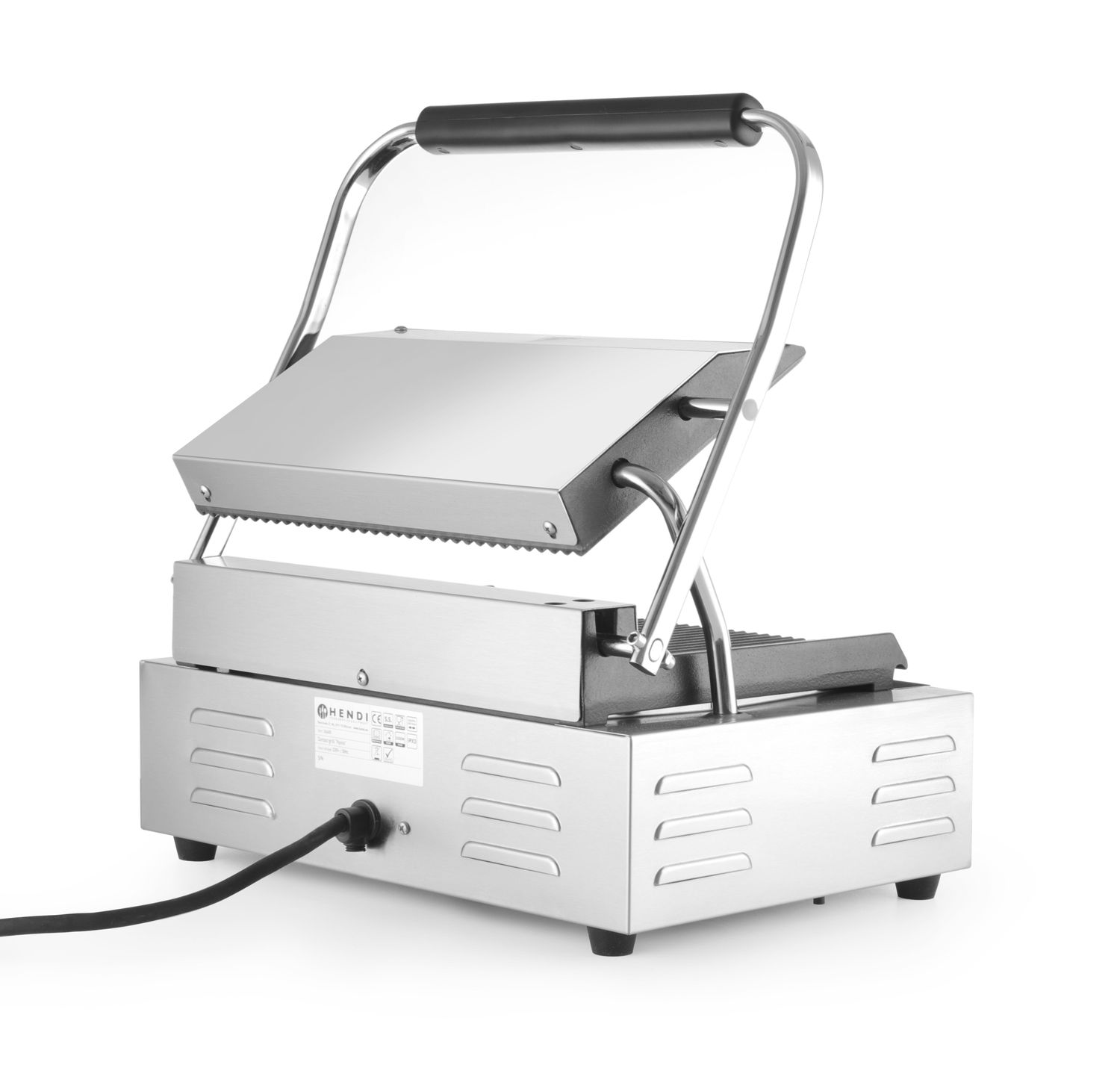 Kontaktní gril "Panini", HENDI, horní i spodní část vroubkovaná, 230V/2200W, 432x396x(H)214mm
