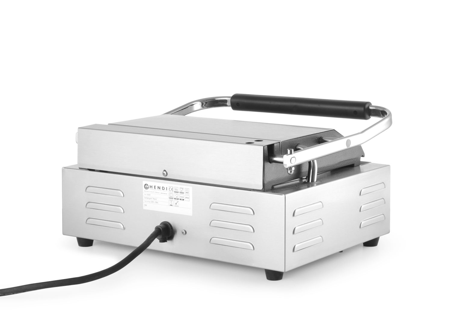 Kontaktní gril "Panini", HENDI, horní i spodní část vroubkovaná, 230V/2200W, 432x396x(H)214mm