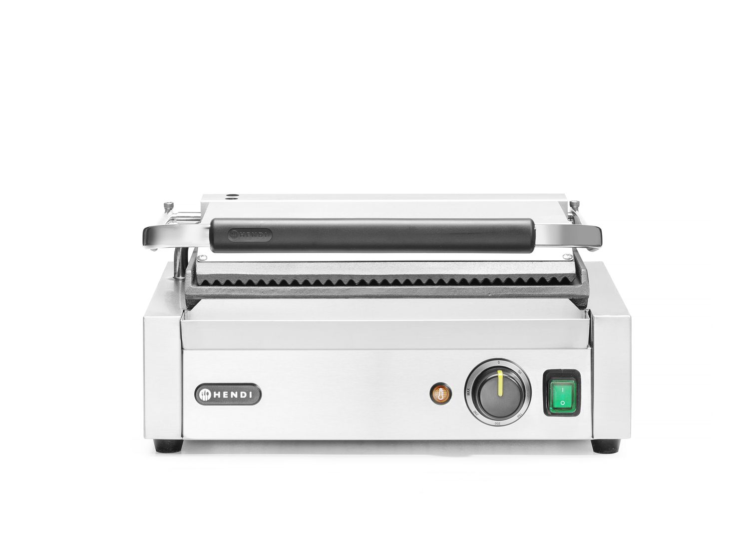 Kontaktní gril "Panini", HENDI, vroubkovaná horní část, hladká spodní část, 230V/2200W, 430x370x(H)514mm