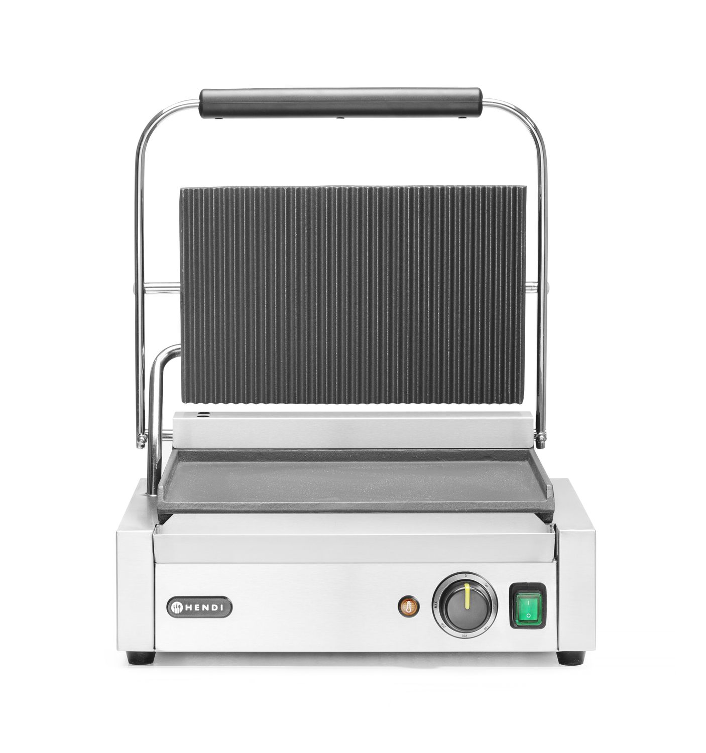 Kontaktní gril "Panini", HENDI, vroubkovaná horní část, hladká spodní část, 230V/2200W, 430x370x(H)514mm