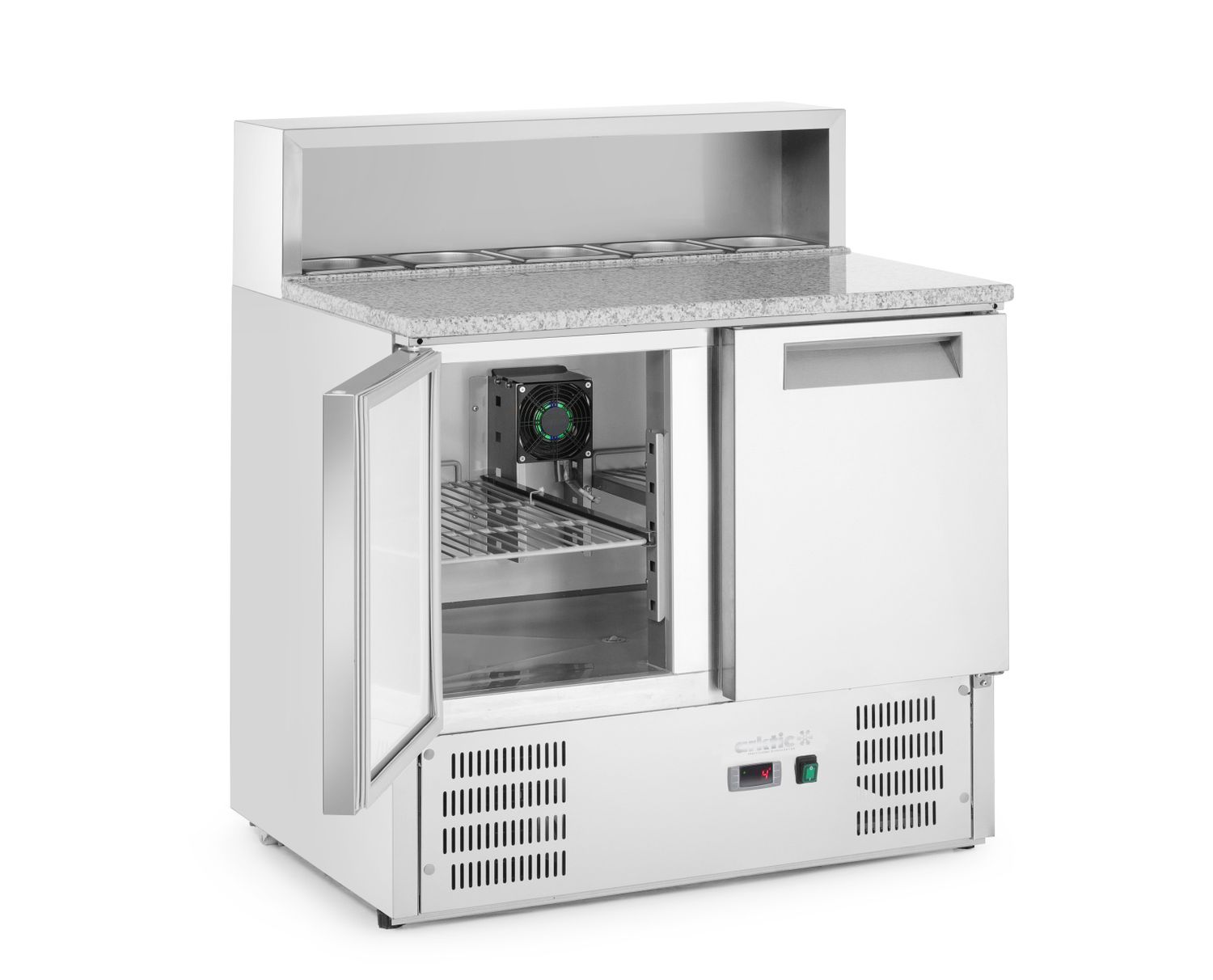 Chladicí stoly s nástavbou a žulovou deskou, Arktic, 247L, 230V/145W, 900x700x(H)1070mm