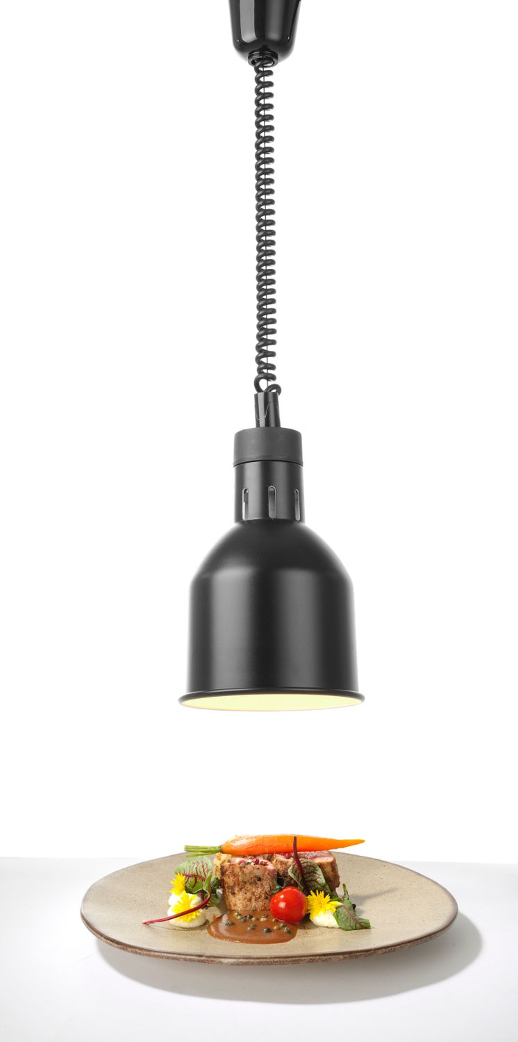 Výškově nastavitelná ohřívací lampa válcová, HENDI, Černá, 230V/250W, ø175x(H)250mm