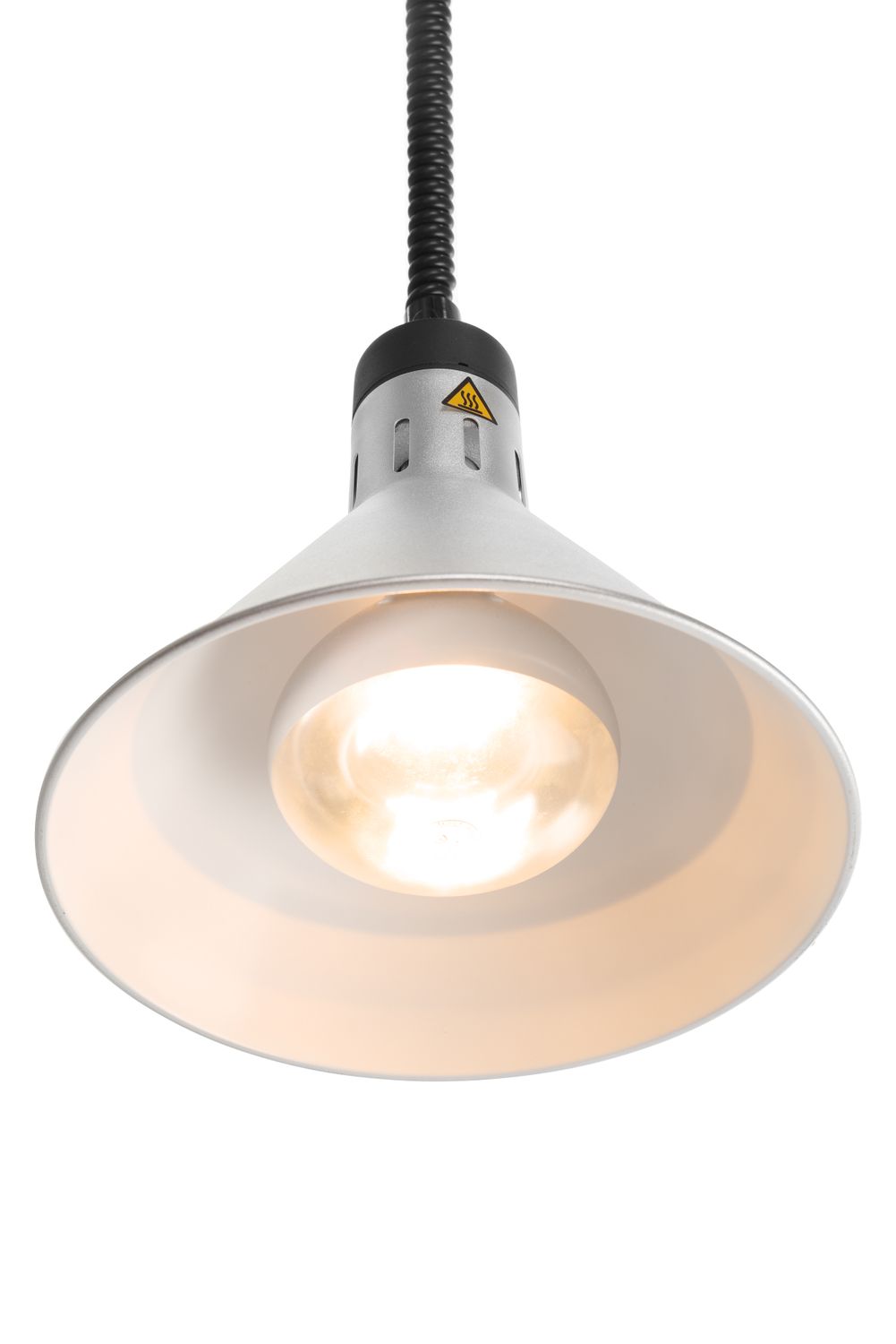 Výškově nastavitelná ohřívací lampa kónická, HENDI, Stříbrná, 230V/250W, ø275x(H)250mm