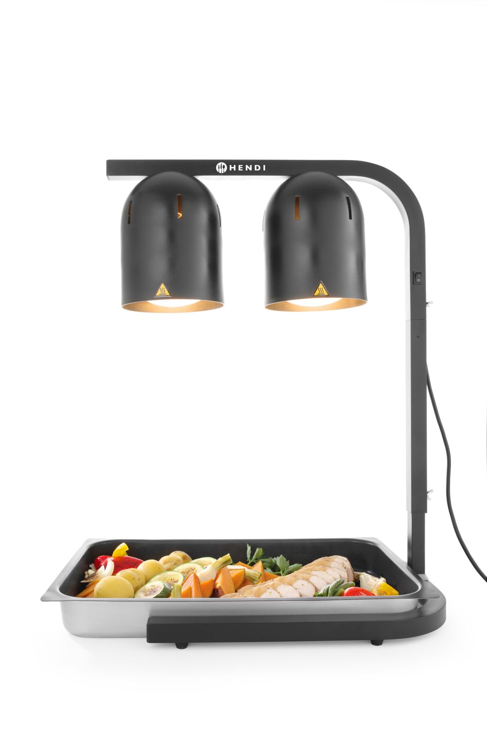 Lampa na ohřev jídla, dvojitá, HENDI, Černá, 230V/250W, 453x360x(H)790mm