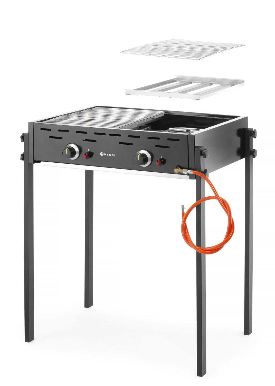 GRIL Master Pro, HENDI, Černý, 11,6kW, 790x560x(H)900mm, se stojanem
