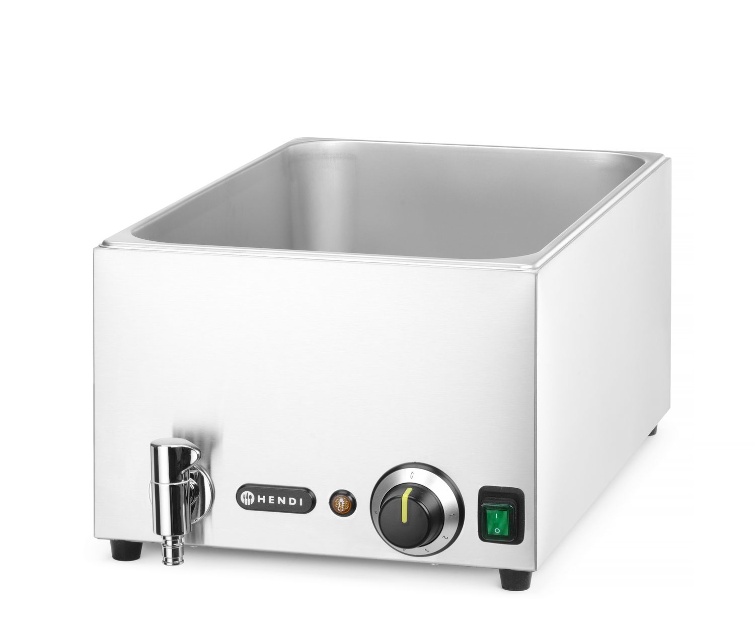 Sada Ranger: Bain-marie s vypouštěcím kohoutkem + 3x GN 1/3 s víkem, HENDI, GN 1/1, 230V/1000W, 604x332x(H)242mm