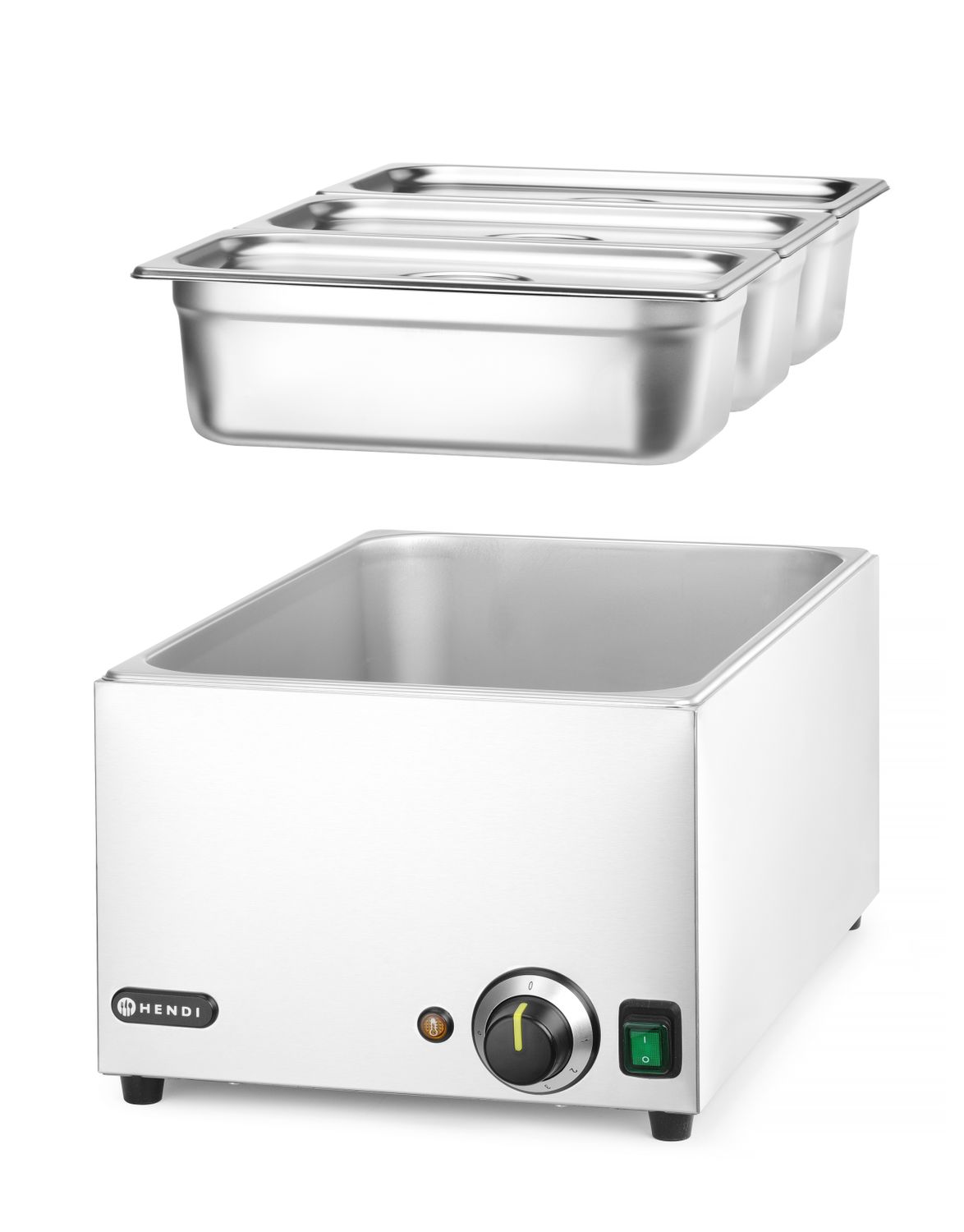 Sada Bain-marie HENDI RANGER + 3x GN 1/3 s víkem, HENDI, GN 1/1, 230V/1000W, 590x332x(H)242mm