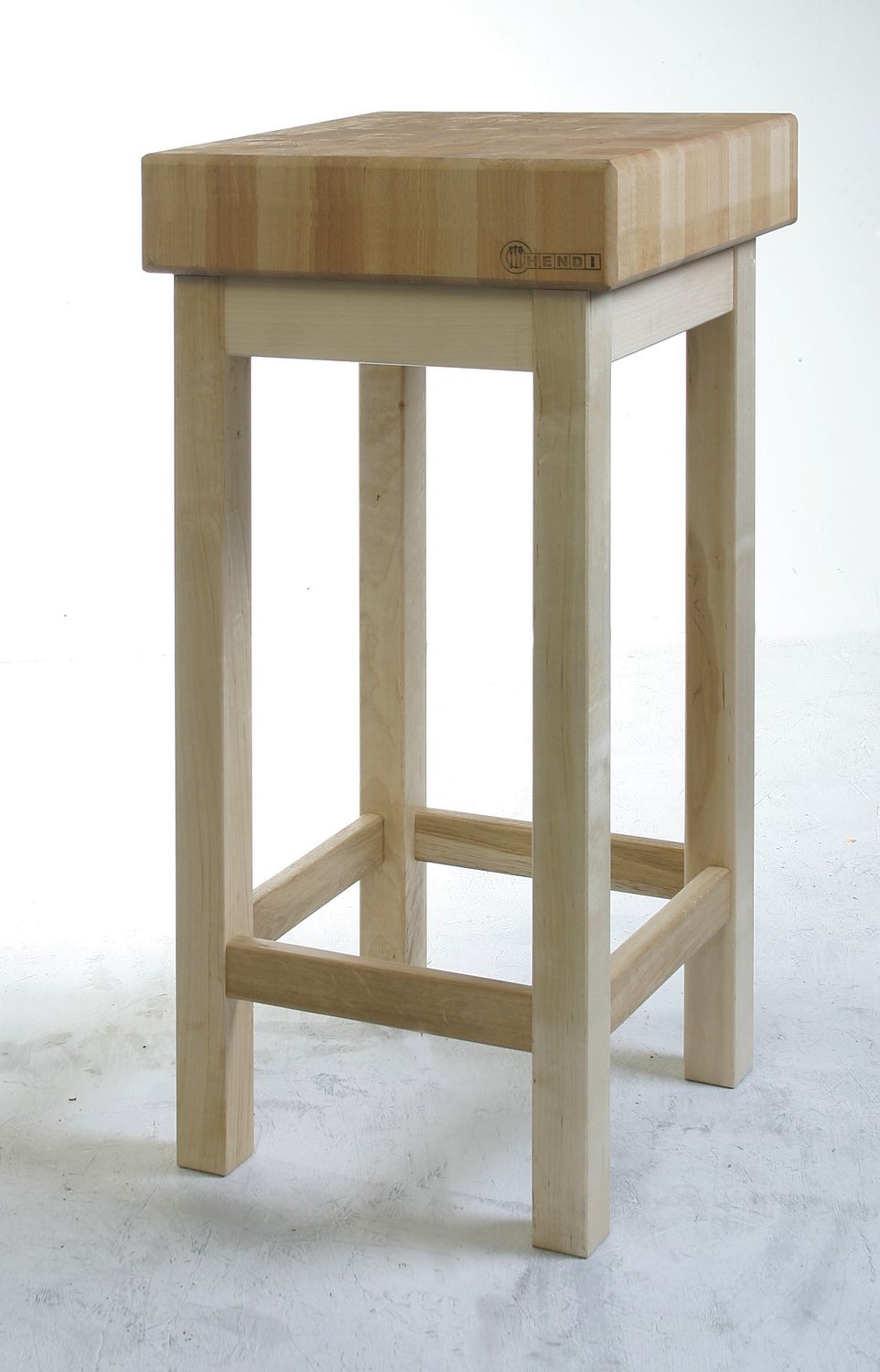 Dřevěný řeznický špalek s dřevěnou základnou, HENDI, 400x400x(H)150mm