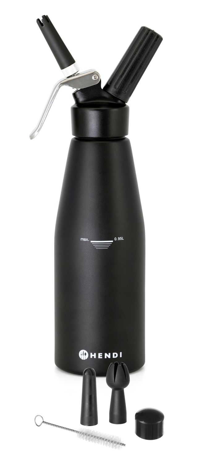 Šlehačková láhev, HENDI, Kitchen Line, 0,95L, Černá, ø95x(H)320mm