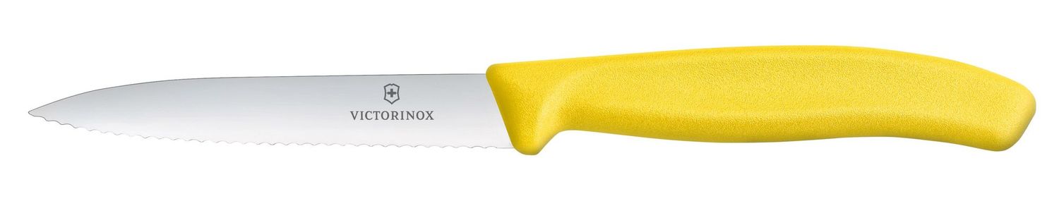Nůž na zeleninu se zoubkovaným ostřím, Victorinox, Žlutá, (L)212mm