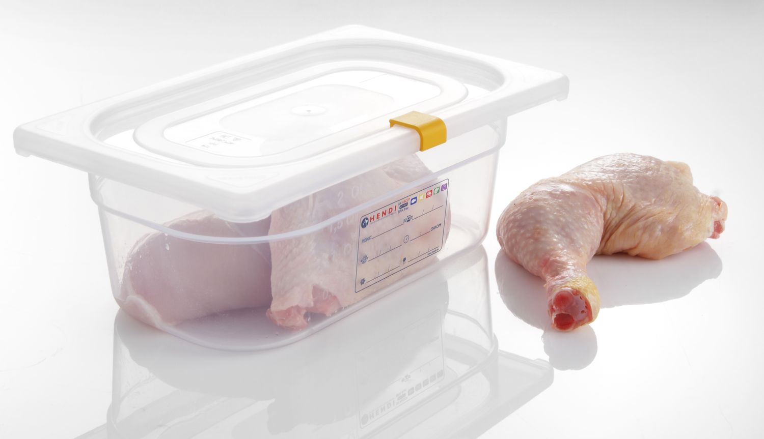 Polypropylenové klipy HACCP pro kontejnery GN, HENDI, Žlutá, 12 ks
