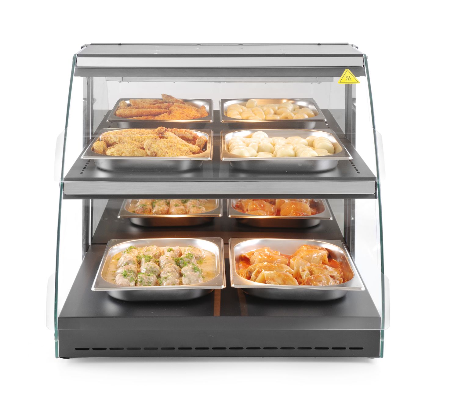 Vitrína ohřívací nastavitelná – křemíková, HENDI, 2 patra, 230V/560W, 650x485x(H)630mm