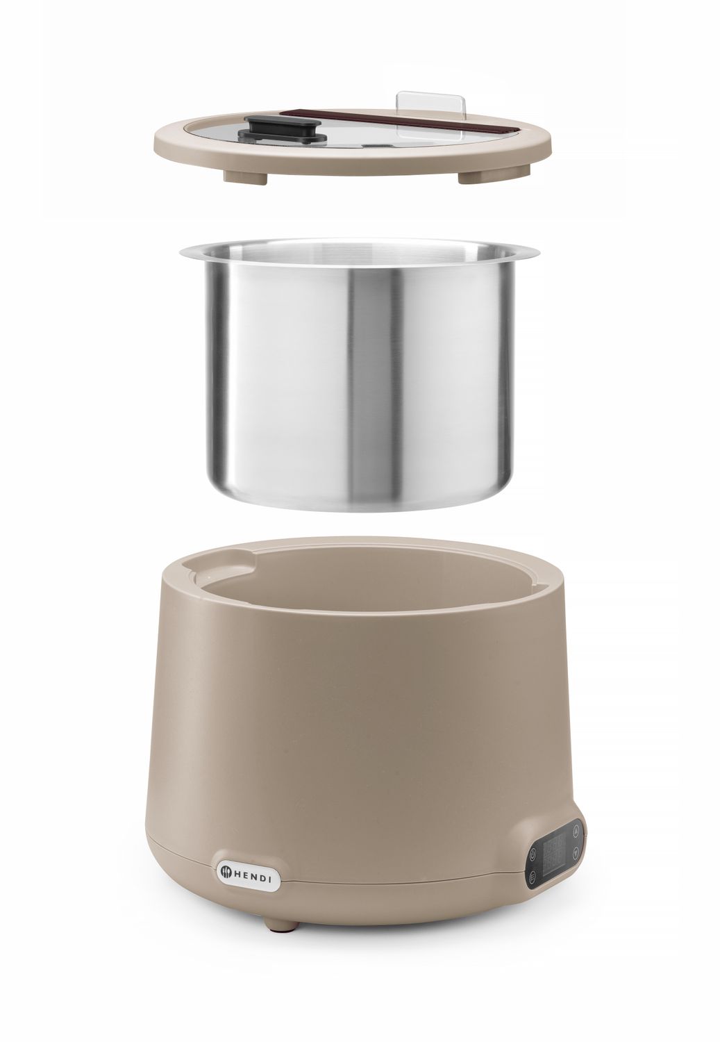HENDI | elektrický ohřívač polévky, UNIQ, objem 8L, Béžová barva, 220-240V/500W, ⌀365x(H)325mm