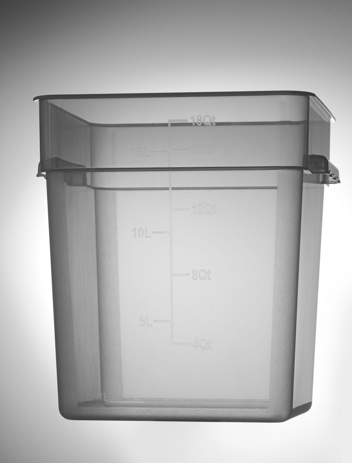 Nádoba na potraviny se stupnicí, HENDI, 17,2L, 290x290x(H)320mm