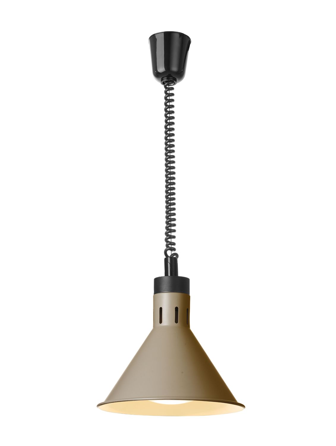 Výškově nastavitelná ohřívací lampa kónická, HENDI, Béžová, 230V/250W, ⌀275x(H)250mm