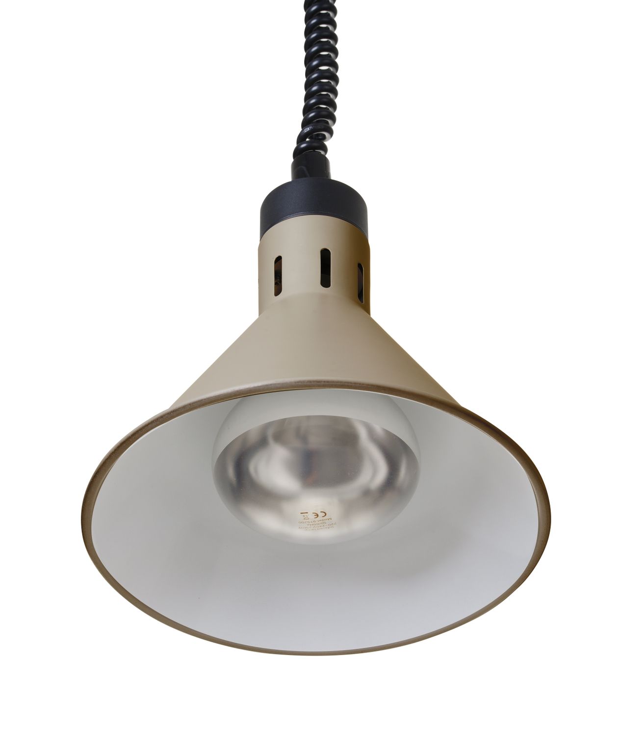 Výškově nastavitelná ohřívací lampa kónická, HENDI, Béžová, 230V/250W, ⌀275x(H)250mm