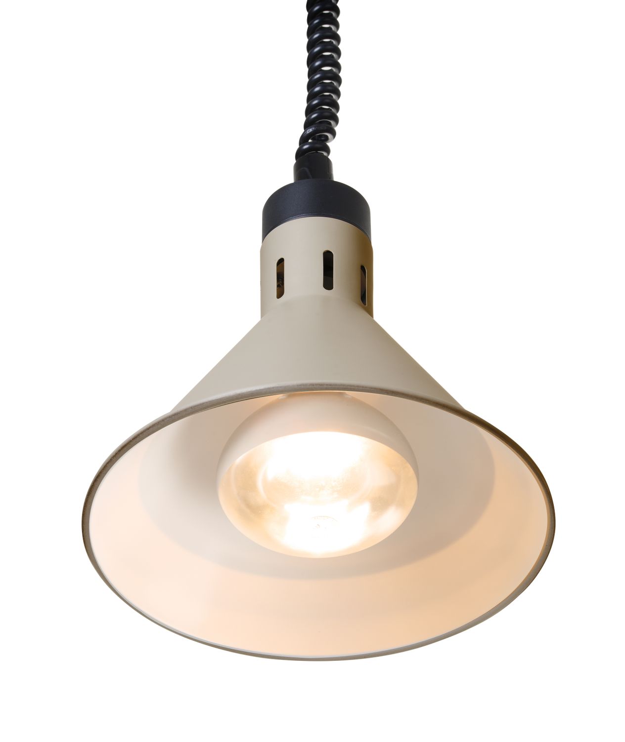 Výškově nastavitelná ohřívací lampa kónická, HENDI, Béžová, 230V/250W, ⌀275x(H)250mm