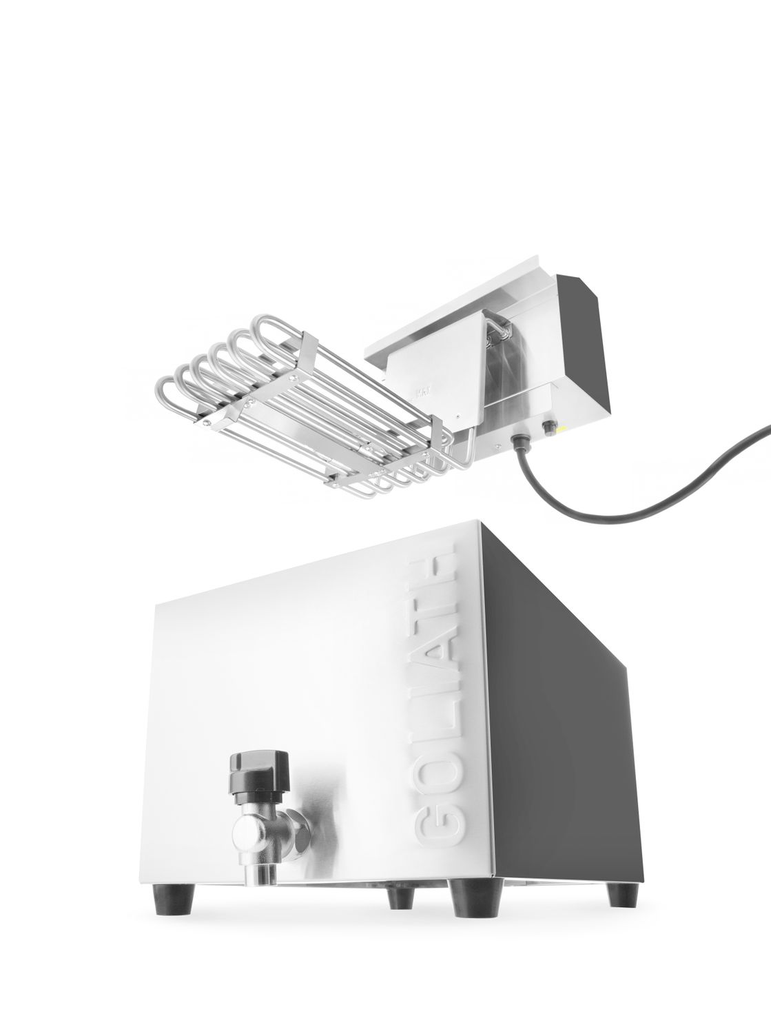 HENDI | Fritéza XL s vypouštěcím kohoutem řada GOLIATH, objem 10L, 400V/10200W, 300x585x(H)392mm