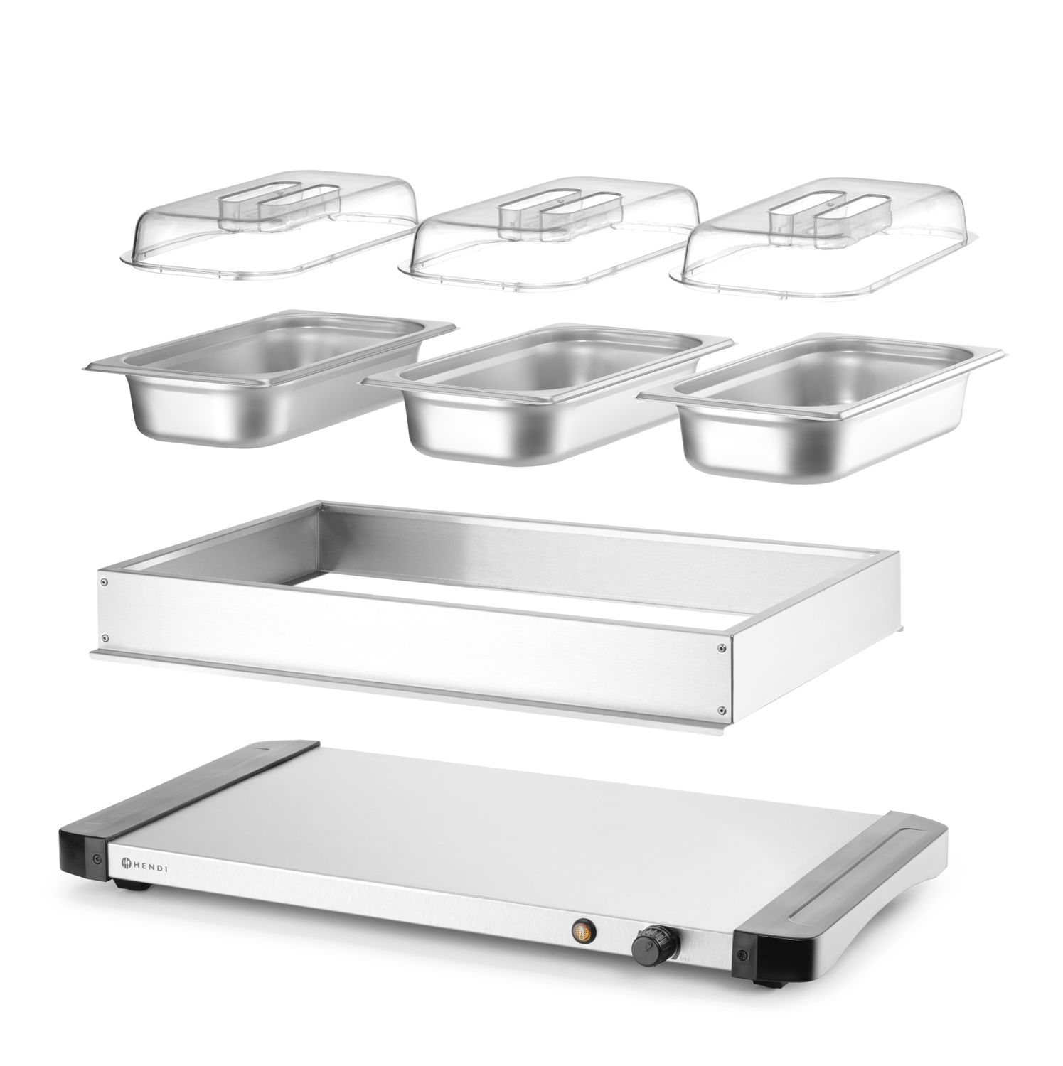 Bufetový ohřívač HENDI se 3 nádobami GN 1/3, 400 W