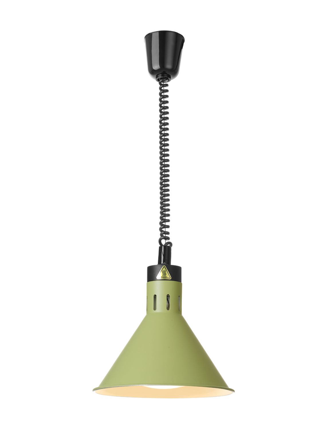 Výškově nastavitelná ohřívací lampa kónická, HENDI, Zelená, 230V/250W, ⌀275x(H)250mm