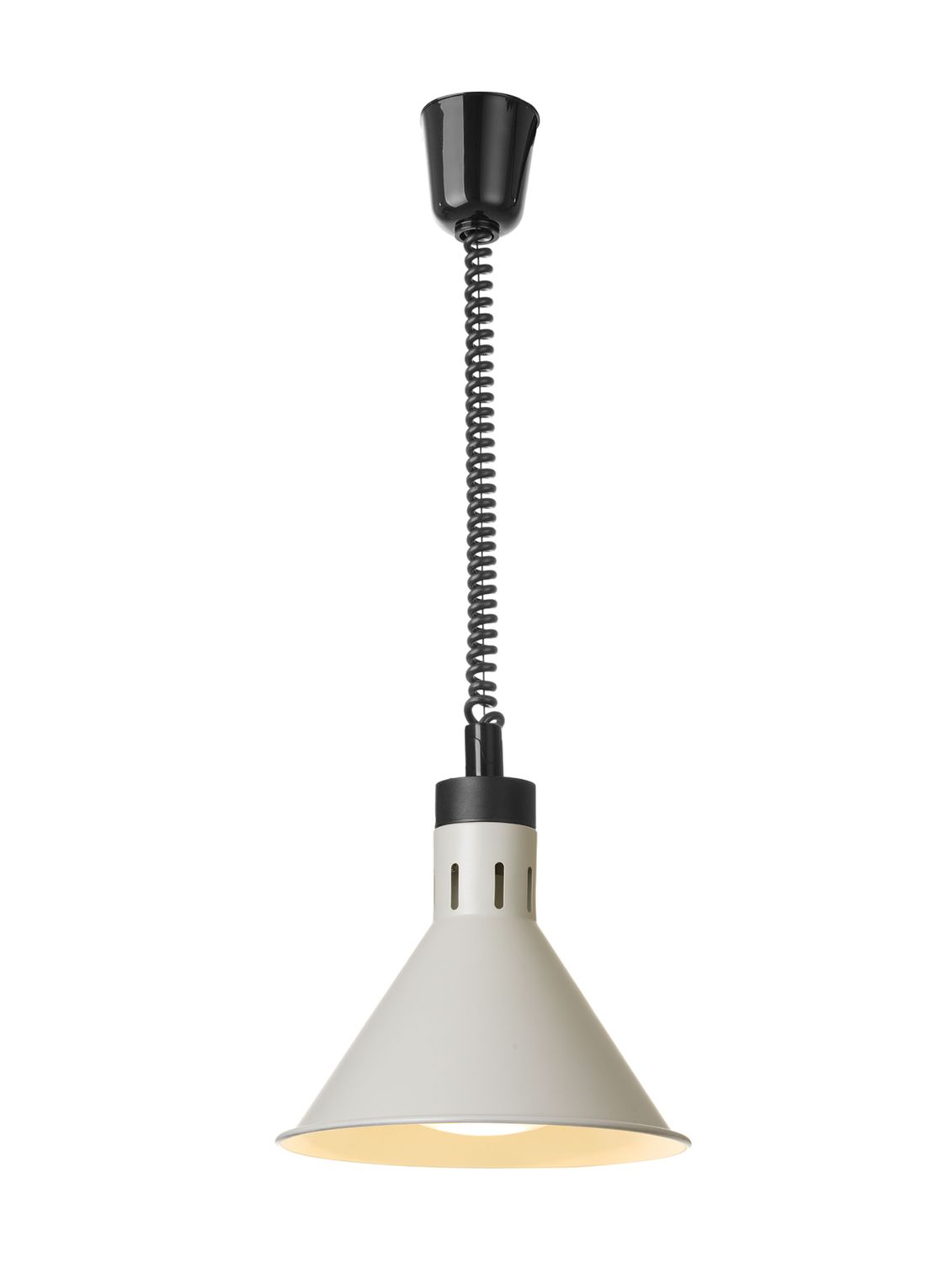 Výškově nastavitelná ohřívací lampa kónická, HENDI, Bílá, 230V/250W, ⌀275x(H)250mm