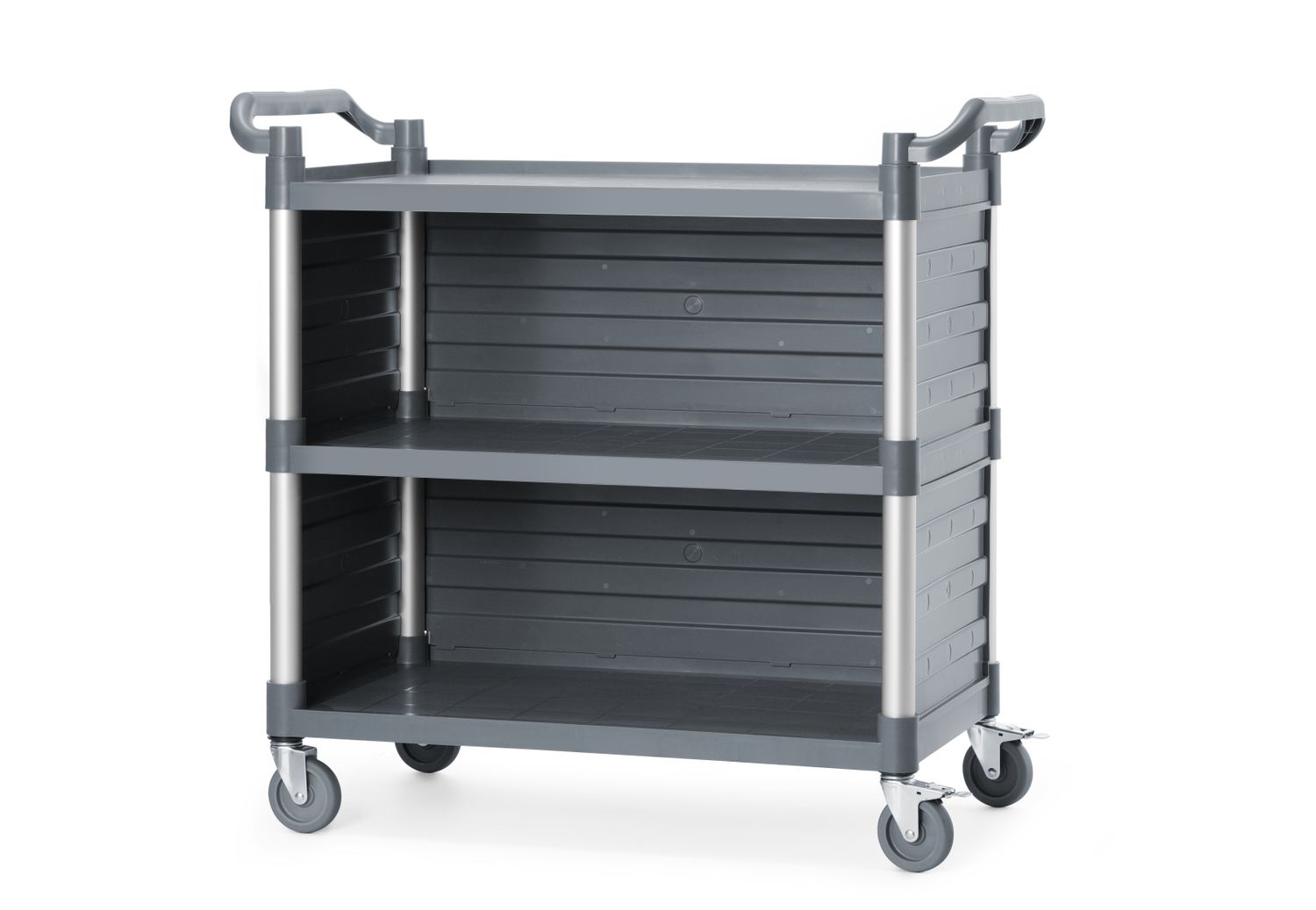Servírovací vozík se 3 policemi s bočním panelem, velký, AmerBox, 1010x500x(H)960mm