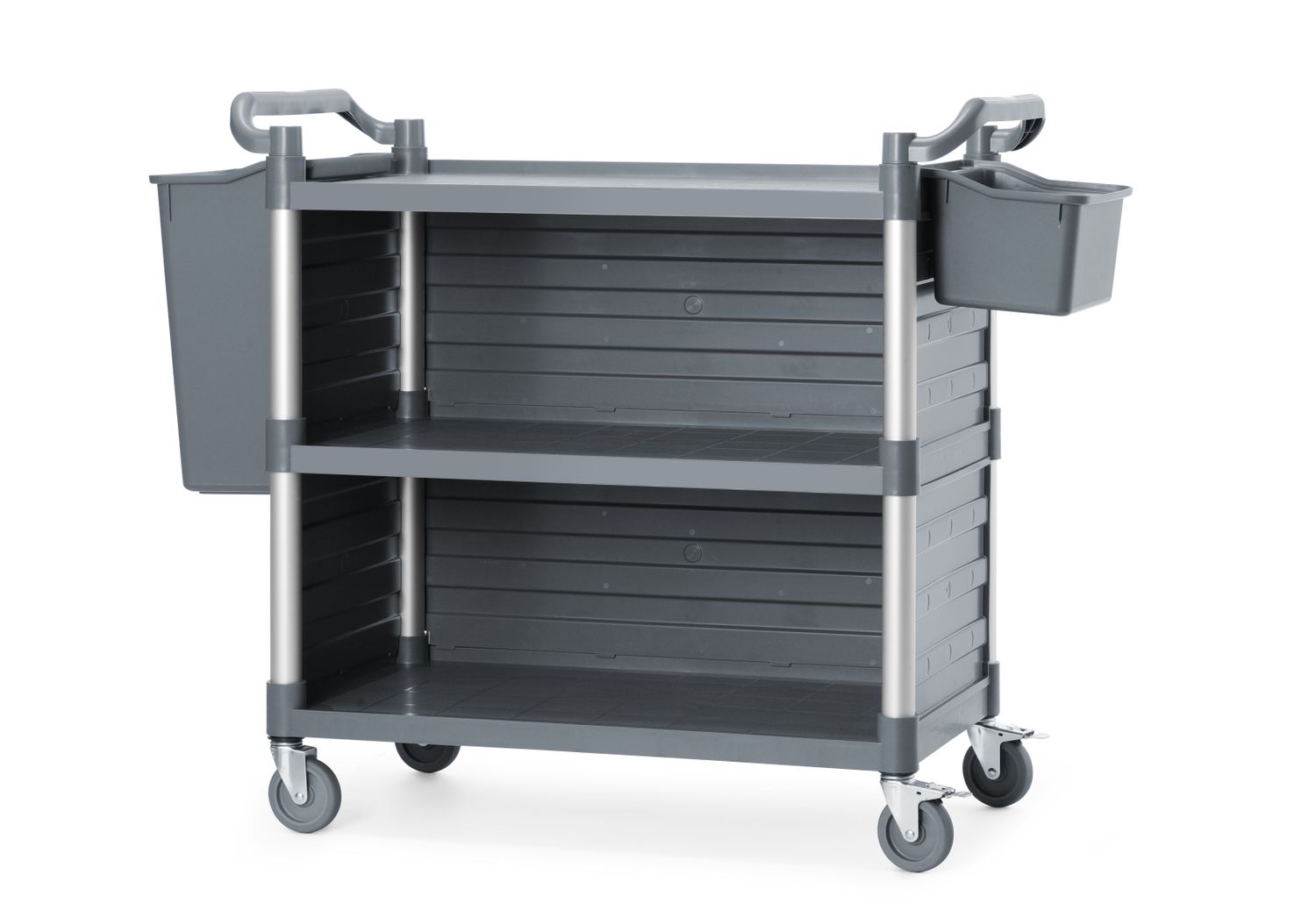 Servírovací vozík se 3 policemi s bočním panelem, velký, AmerBox, 1010x500x(H)960mm