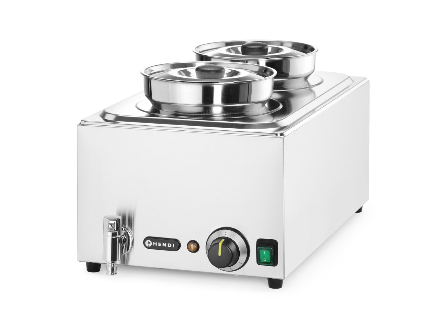 Sada: Bain-marie HENDI Ranger + 2x 4L nádoba s víkem, HENDI, 8L, 220-240V/1000W, 604x332x(H)315mm