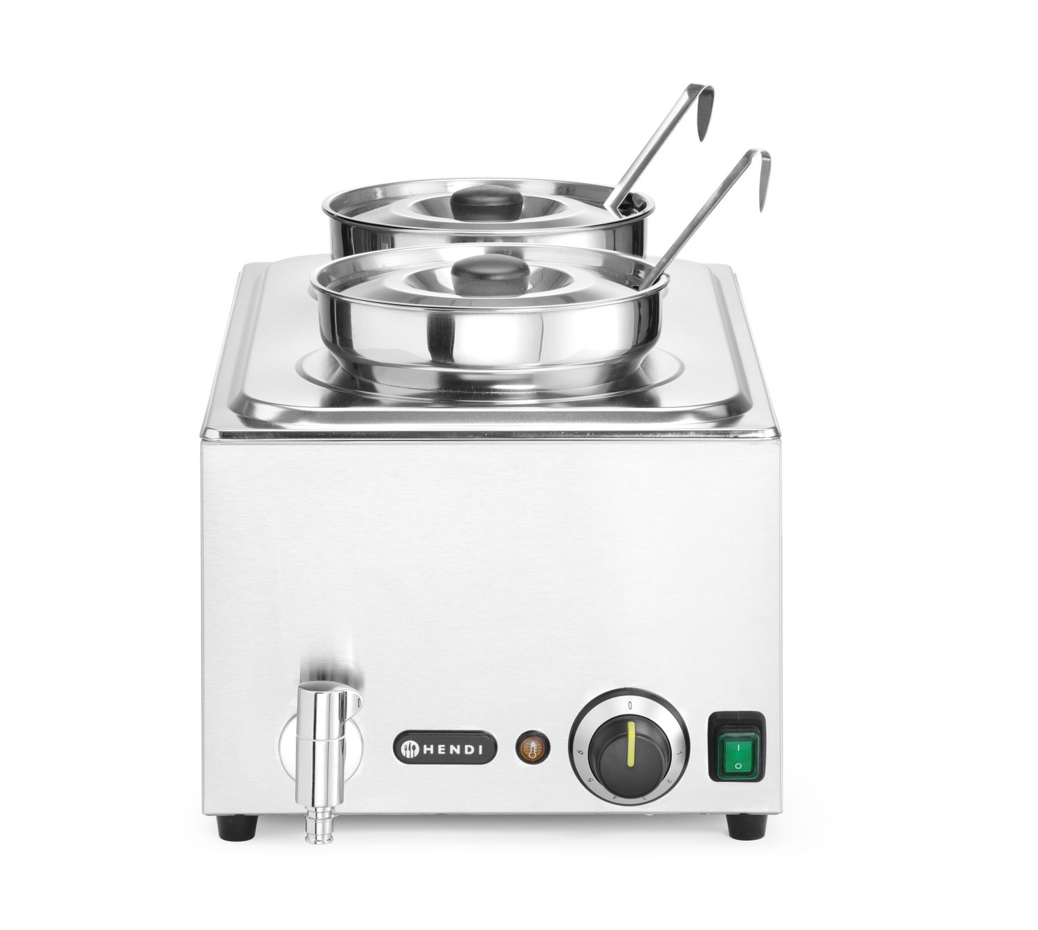 Sada: Bain-marie HENDI Ranger + 2x 4L nádoba s víkem, HENDI, 8L, 220-240V/1000W, 604x332x(H)315mm
