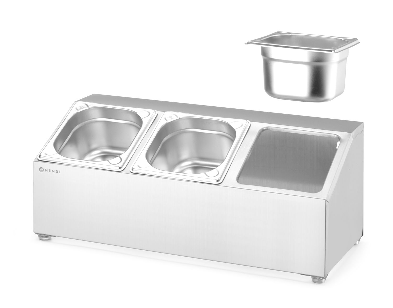 Nerezový stojan HENDI na gastronádoby, 3 přihrádky